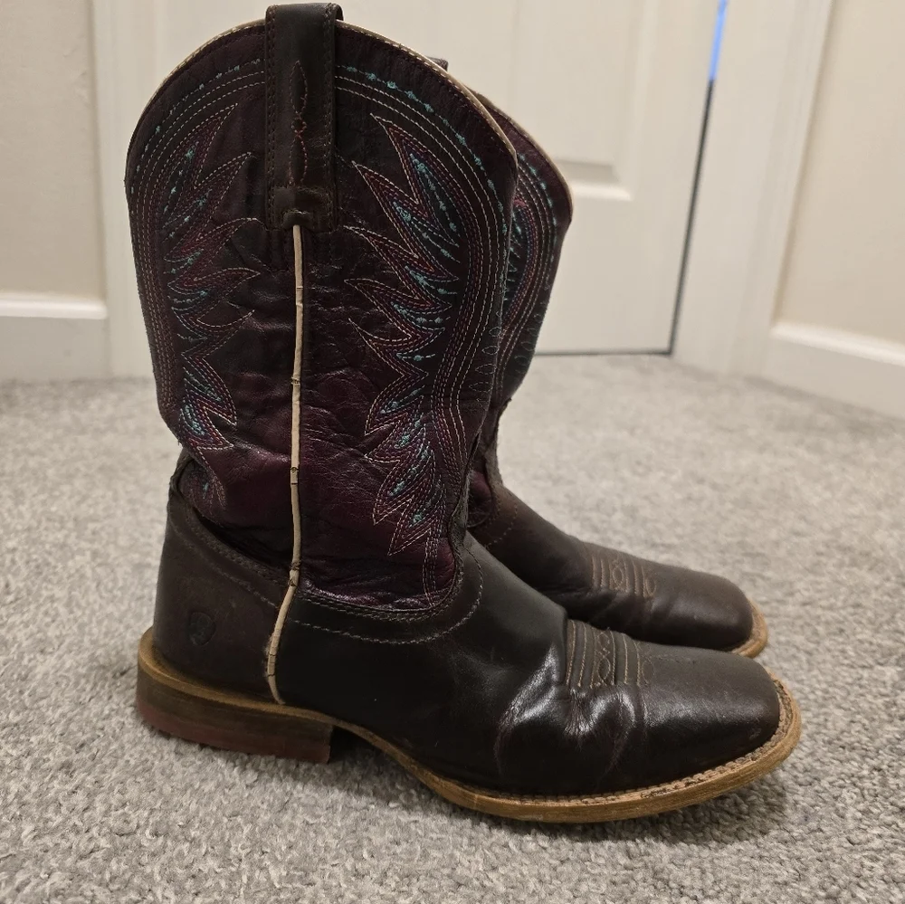 Ariat Brown Multicolored Kids Size 2.5 Western Boots Cowgirl Western Rodeo
